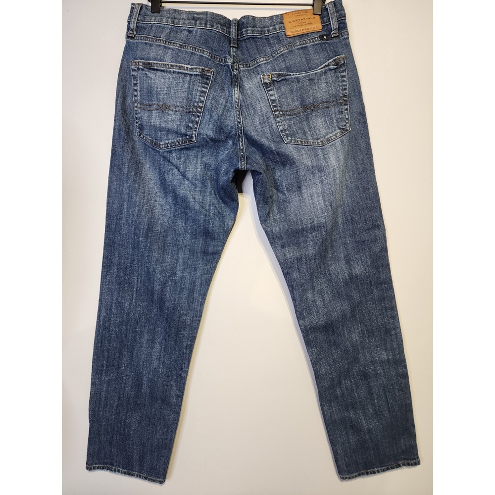Lucky Brand 221 Straight Jeans Mens Size 33x31 Medium Wash Blue Denim Tag 34x32